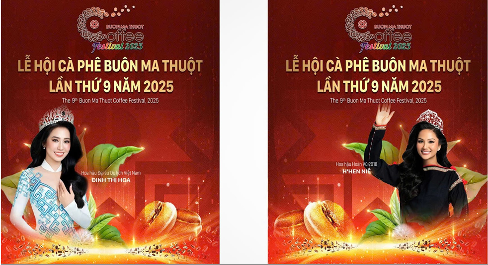 2 Hoa hậu làm xác nhận làm Đại sứ truyền thông cho Lễ hội Cà phê Buôn Ma Thuột lần thứ 9 năm 2025